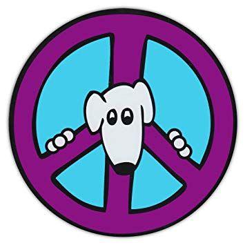 Purple Peace Sign Logo - 4.75 Round Pet Magnets: PURPLE PEACE SIGN (DOGS). Cars