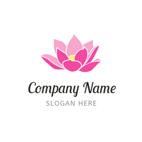 Yellow Bud Logo - Yellow Bud and Pink Lotus logo design. Flower Logo. Logos, Logo