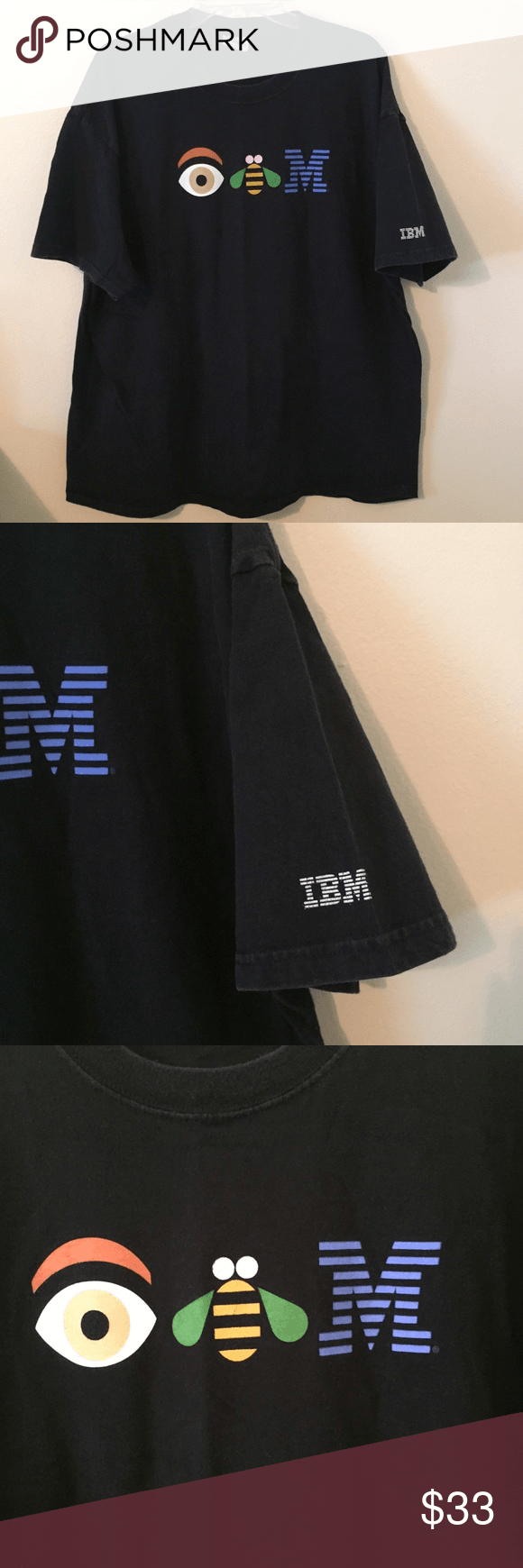 Vintage IBM Logo - Vintage IBM logo eye bee tee shirt original 2XL Authentic original ...