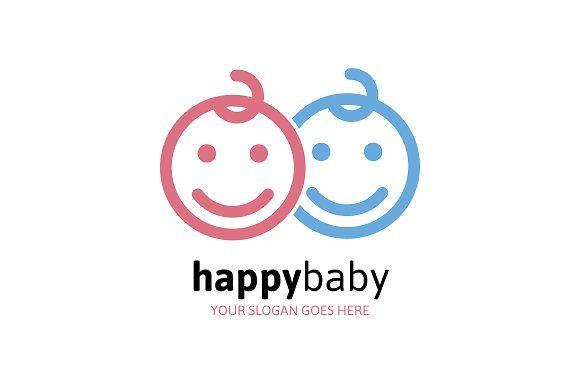 Baby in Circle Logo - Happy Baby Logo Logo Templates Creative Market