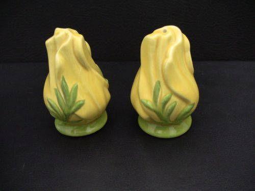 Yellow Bud Logo - Franciscan California Poppy S&P Shakers / RARE Vintage Yellow Flower ...