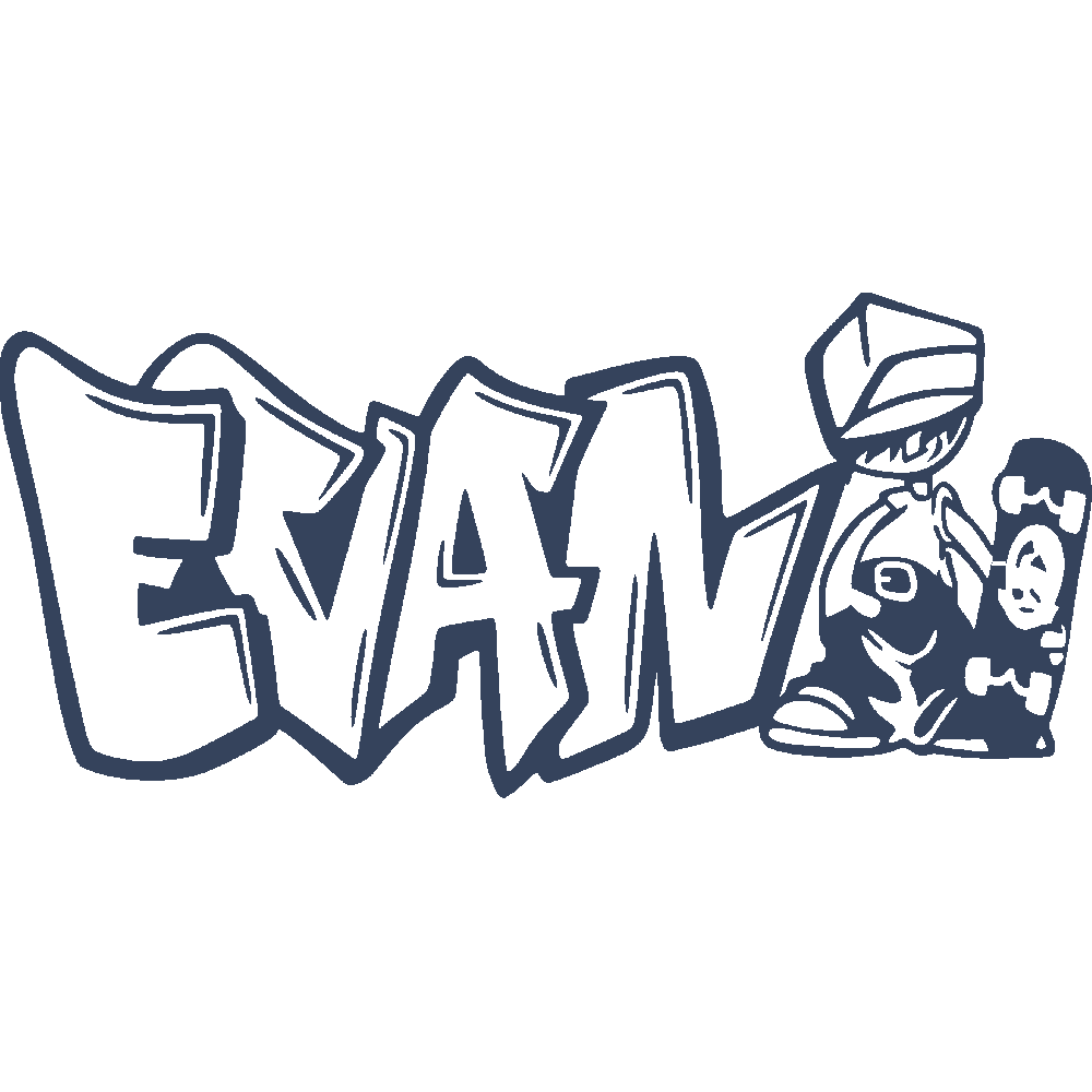 Graffiti Skateboarding Logo - Stickers - Evan Graffiti Skater - Art & Stick