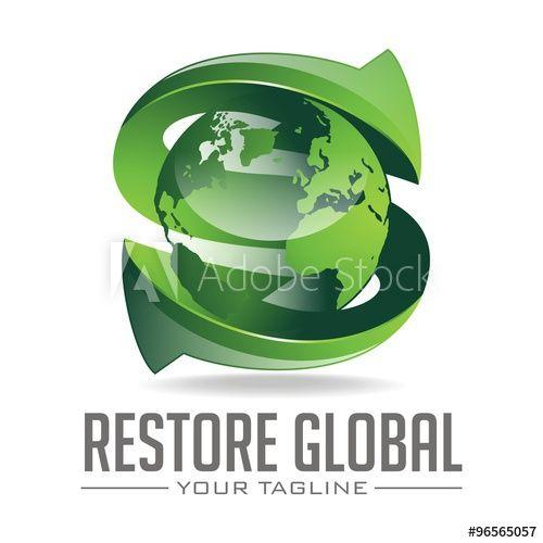 Globe Data Logo - Letter S Restore Data Logo Design With Arrow And Globe this