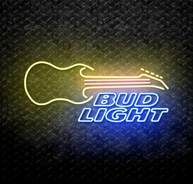 Yellow Bud Logo - Bud Light Guitar Yellow Orange Neon Sign For Sale // Neonstation
