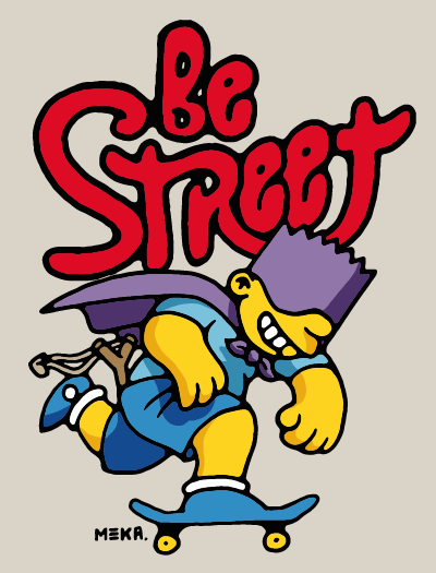 Graffiti Skateboarding Logo - BE STREET x MEKA #simpson #illustration #skate #logo | insperashon ...