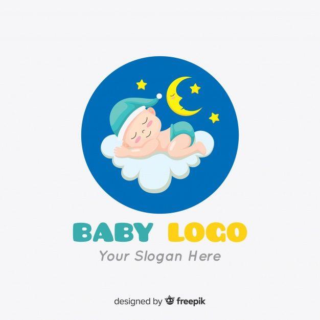 Baby in Circle Logo - Lovely baby logo with modern style Vector