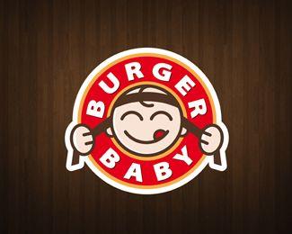 Baby in Circle Logo - BURGER BABY Designed
