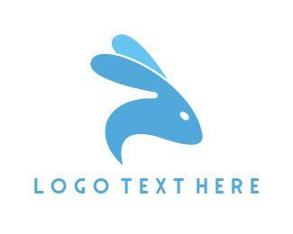 Blue Rabbit Logo - Logo Maker this Blue Rabbit Logo Template Instantly