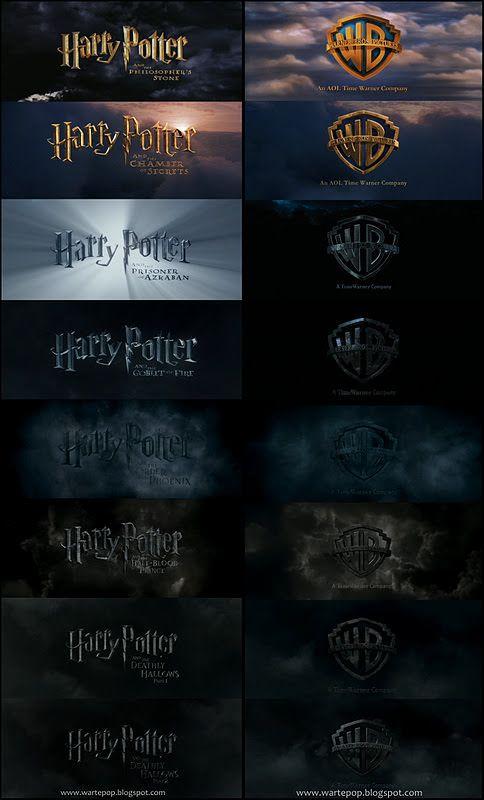 Harry Potter Movie Logo - Harry Potter movie logos gets more and more dark as the series gets ...
