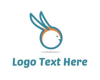 Blue Rabbit Logo - Logo Maker this Blue Rabbit Logo Template Instantly