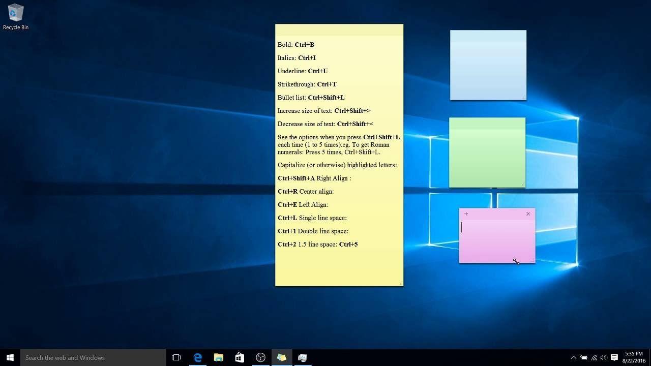 Microsoft Sticky Notes Logo - Introduction to Sticky Notes for Windows 10 / 7 - Tutorial for ...