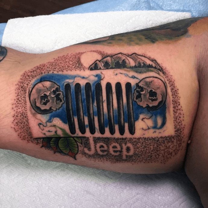 Jeep Grill Tattoo Logo - Best 30 Jeep Tattoo Ideas That Make Amazing Ink In Your Body