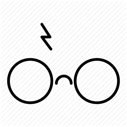 Harry Potter Glasses Logo - Collection, final, glasses, harry, potter, round, scar icon