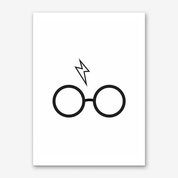 Harry Potter Glasses Logo - Harry Potter Glasses Art Print | Free Shipping | Fy