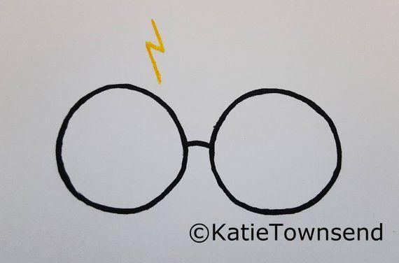Harry Potter Glasses Logo - Harry Potter Glasses and Scar Gold Digital Instant | Etsy