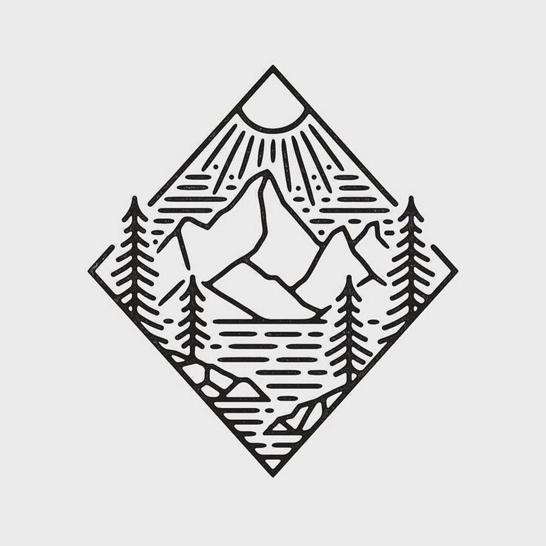 Drawing Logo - 4 Ways to Use Nature Logo Design for Your Brand | Hipster | Mountain ...