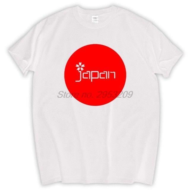 Red Japanese Logo - Unisex Japan T Shirt White tee with red Japanese flag logo Cotton ...
