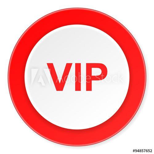 VIP Circle Logo - vip red circle 3D modern design flat icon on white background