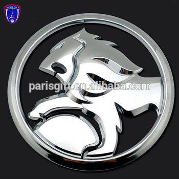 Silver Lion Car Logo - Shiny Silver Car Emblem Badges With Lion Playing Ball Design