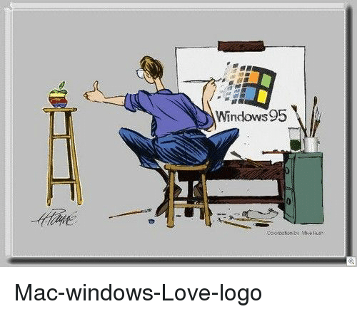 Windows 95 Logo - Windows 95 Mac-Windows-Love-Logo | Love Meme on ME.ME