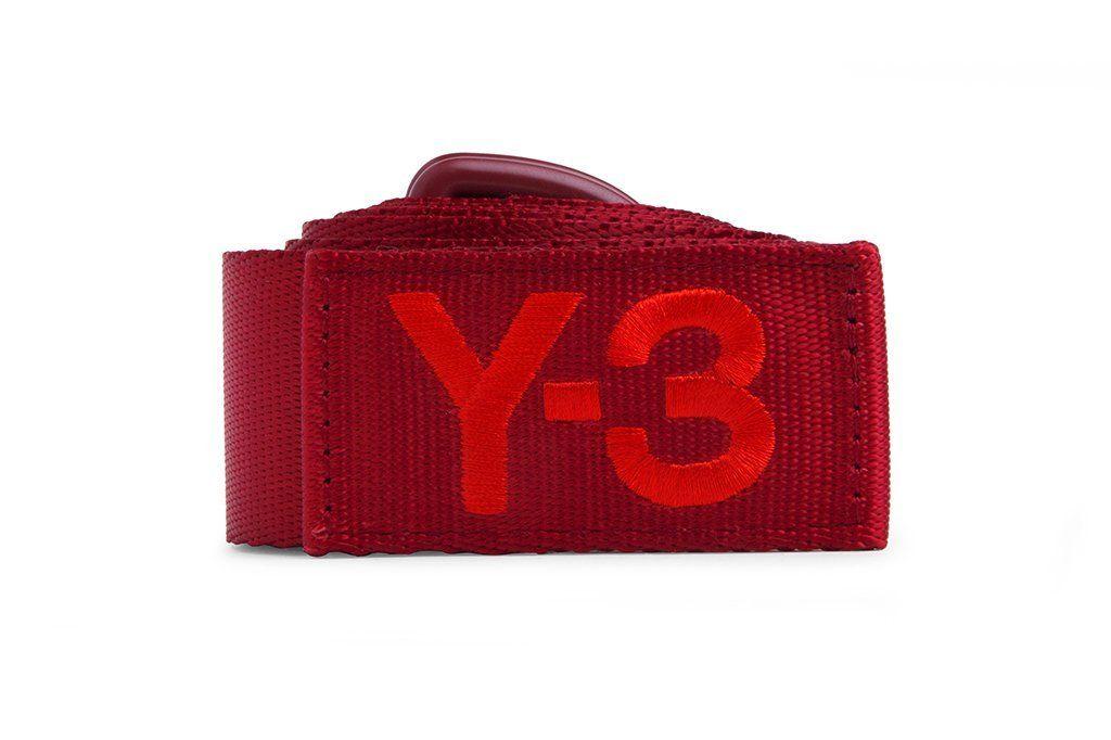 Red Striped Y Logo - Y 3 Logo Belt Red