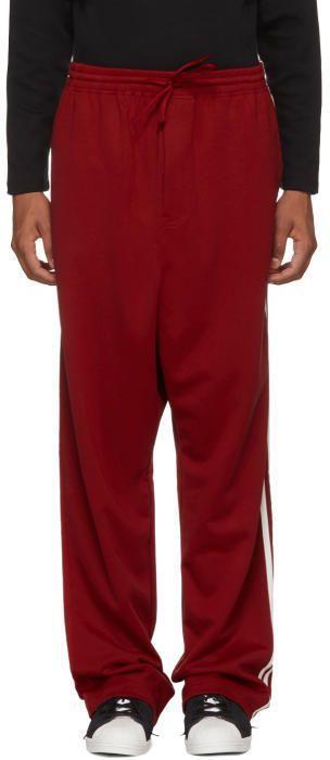 Red Striped Y Logo - Y 3 Red Logo 3 Stripes Wide Lounge Pants. Men's Fashion