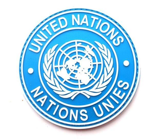 Un Flag Logo - 3D Rubber PVC UNITED NATIONS UNIES UN Flag Patch Round Tactical Hook ...
