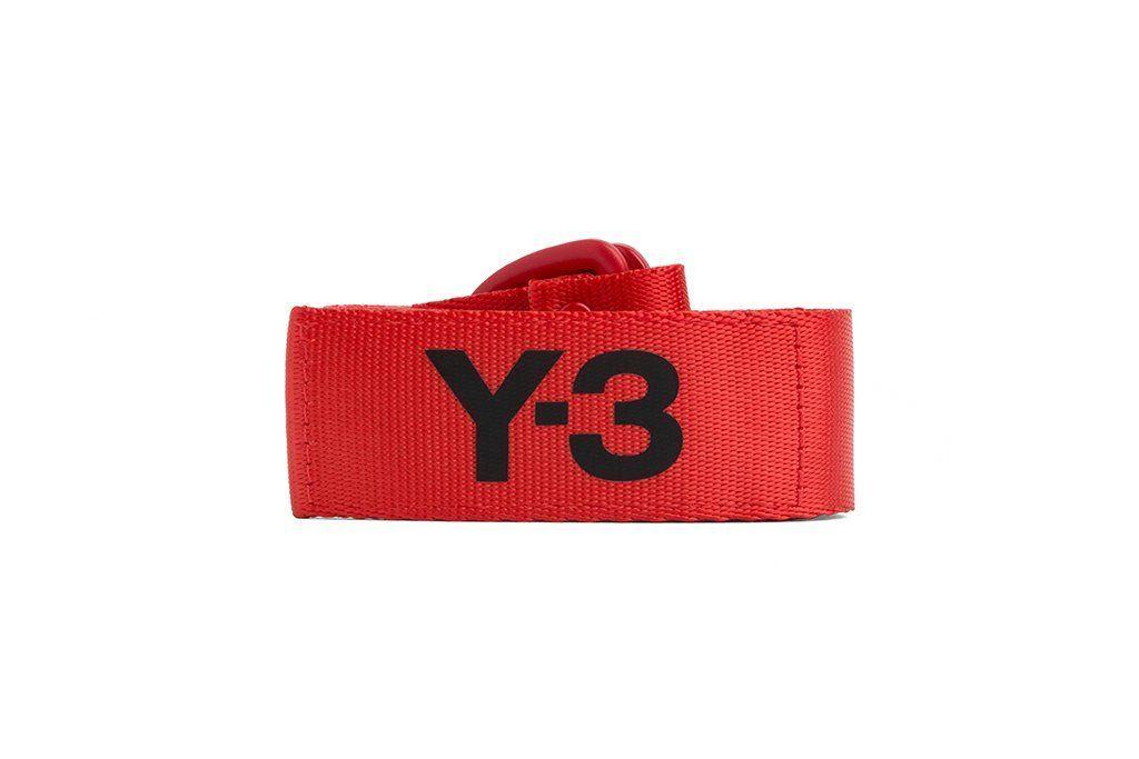 Red Striped Y Logo - Y 3 Logo Belt