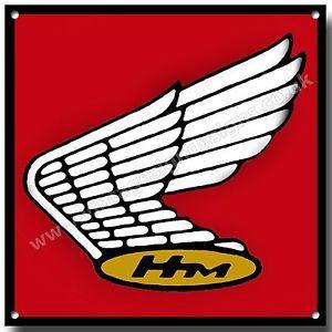 Red Japanese Logo - VINTAGE HONDA LOGO SQUARE METAL SIGN.CLASSIC JAPANESE MOTORCYCLES