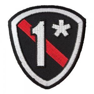 Thin Red P Logo - 1* Thin Red Line Firefighter Shield Patch | Fire Department Patches