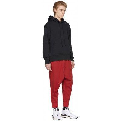 Red Striped Y Logo - Y 3 Red Logo 3 Stripes Track Pants Relaxed Fit Technical Jersey