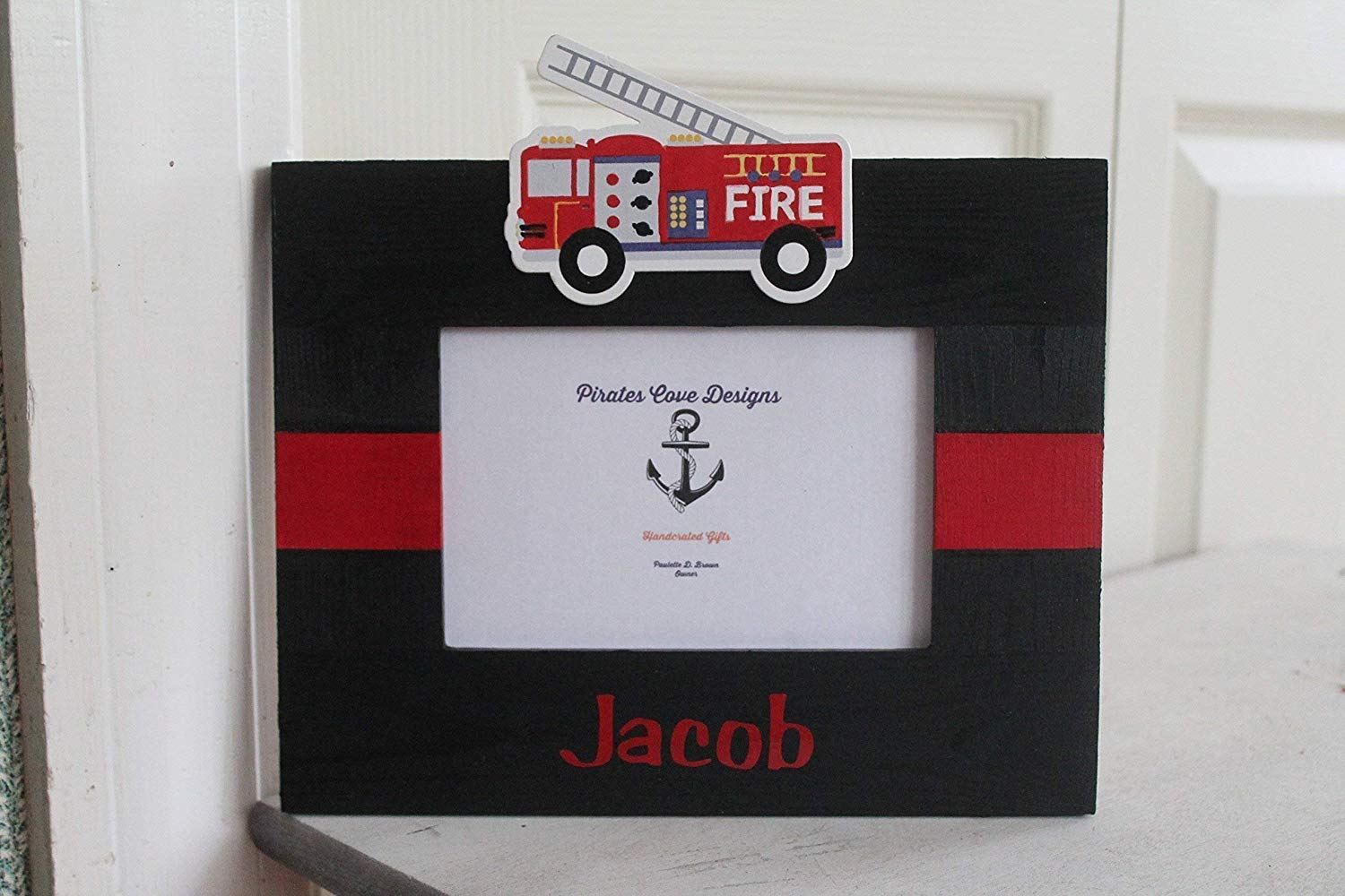 Thin Red P Logo - Hand Crafted Firetruck Thin Red Line Firefighter Picture