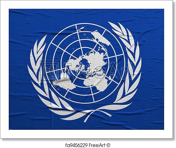 Un Flag Logo - Free art print of UN flag. Grunge flag of United nations, image is