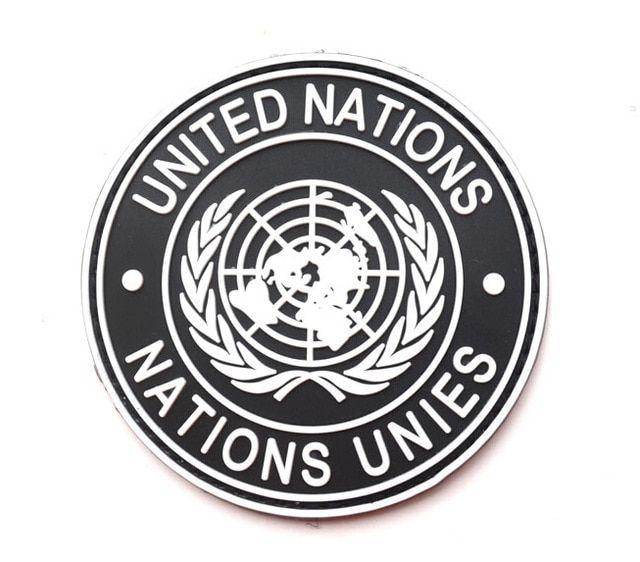 Un Flag Logo - Outdoor PVC UNITED NATIONS NATIONS UNIES UN Flag Patch Round