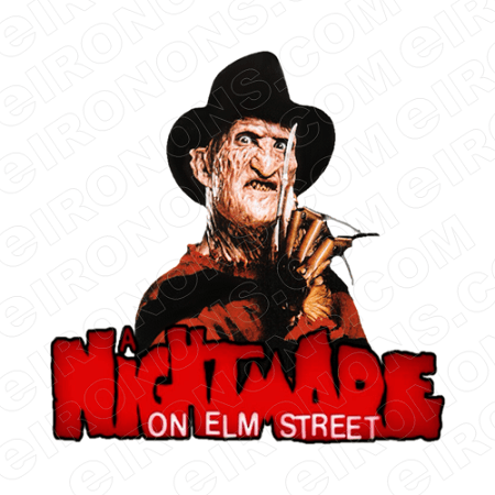 Freddy Krueger Logo - A NIGHTMARE ON ELM STREET FREDDY KRUEGER AND LOGO MOVIE T SHIRT IRON