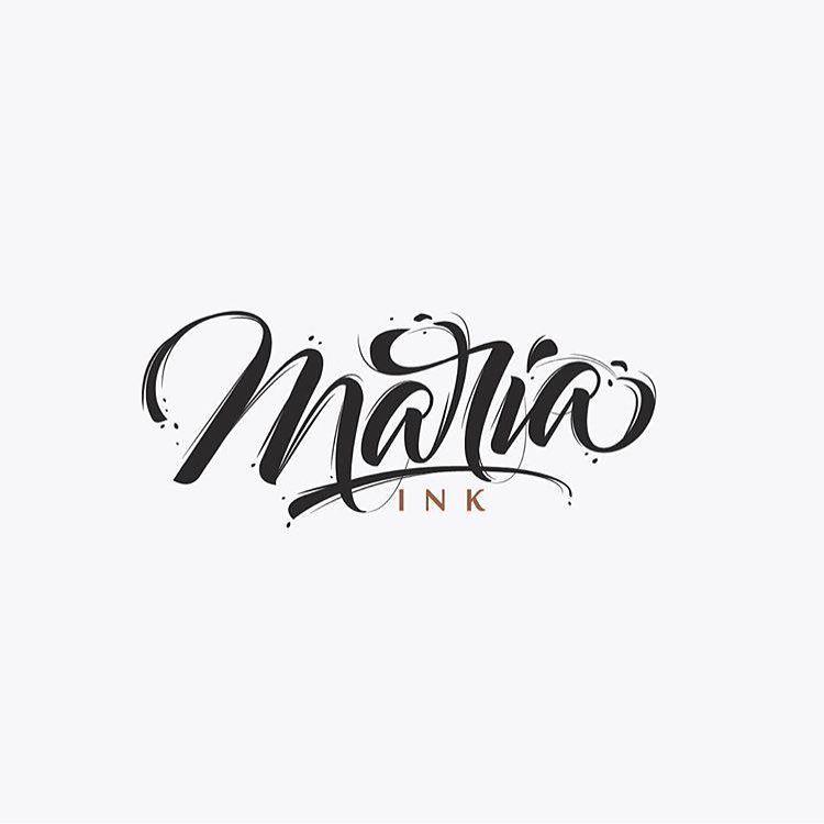 Maria Logo - Maria Ink. One of my favorite hand lettering logos that I made