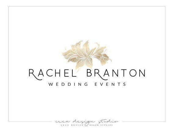 Gold Flower Logo - Gold flowers logo Wedding logo design Photography logo