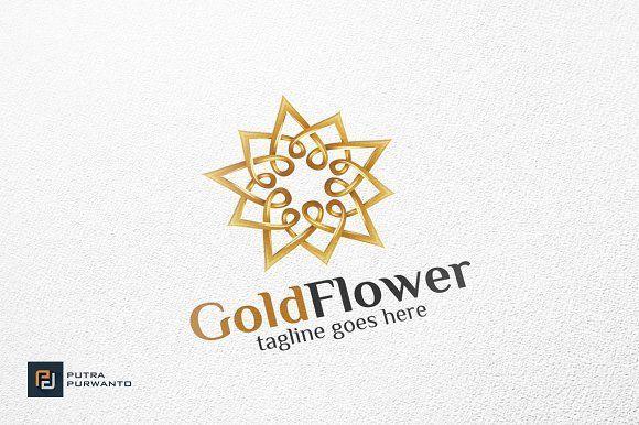 Gold Flower Logo - Gold Flower Template Logo Templates Creative Market
