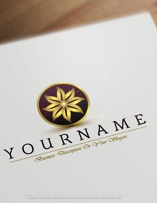 Gold Flower Logo - Exclusive Design: Elegant Gold flower logo + Compatible FREE