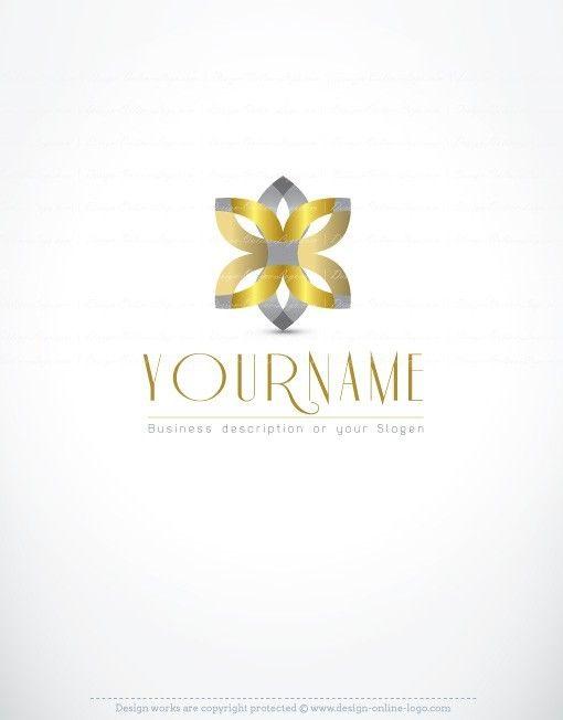 Gold Flower Logo - Exclusive Design: Golden flower logo + Compatible FREE Business Card
