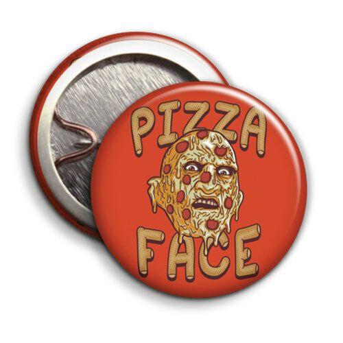 Freddy Krueger Logo - Pizza Face - Button Badge - 25mm 1 Inch - Freddy Krueger Nightmare ...