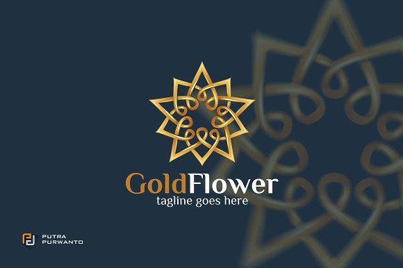 Gold Flower Logo - Gold Flower - Logo Template ~ Logo Templates ~ Creative Market