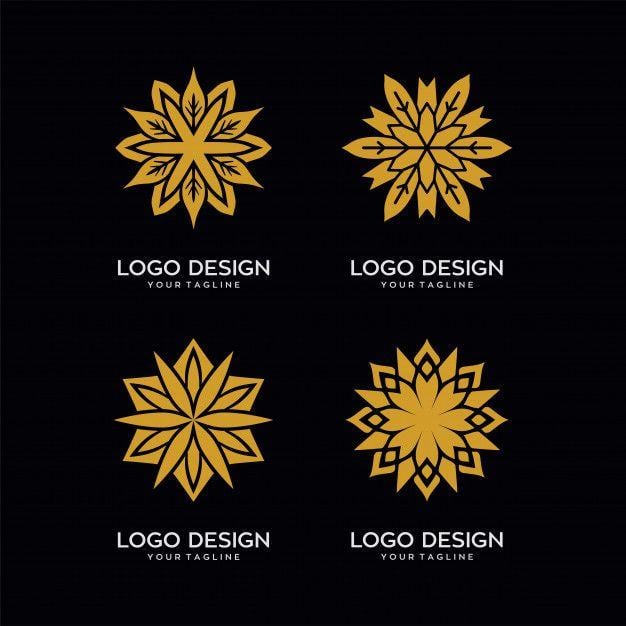 Gold Flower Logo - Abstract gold flower logo template Vector | Premium Download