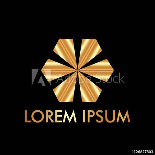 Gold Flower Logo - Abstract gold flower logo this stock vector and explore