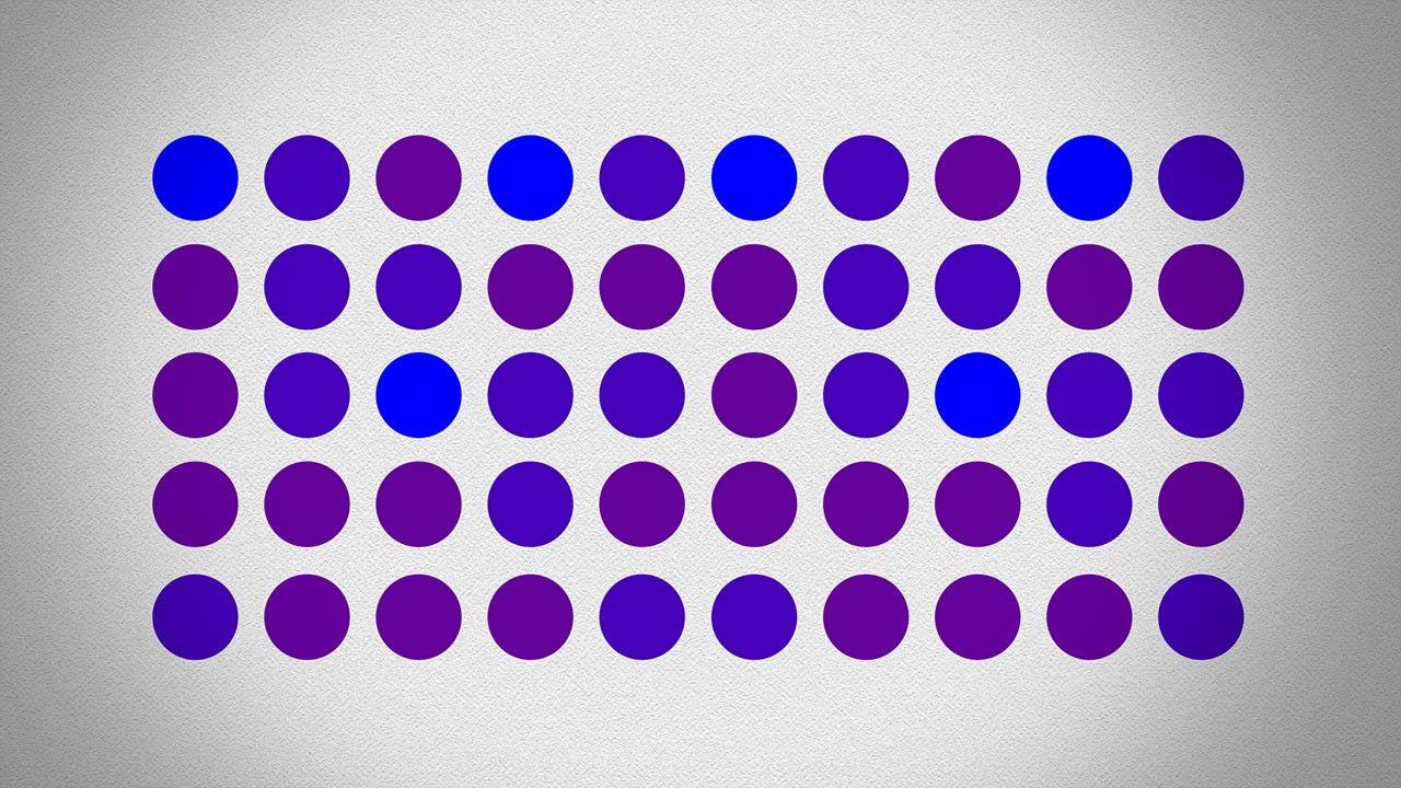 Blue Purple Circle Logo - Are these dots purple or blue? Your answer might not be as reliable