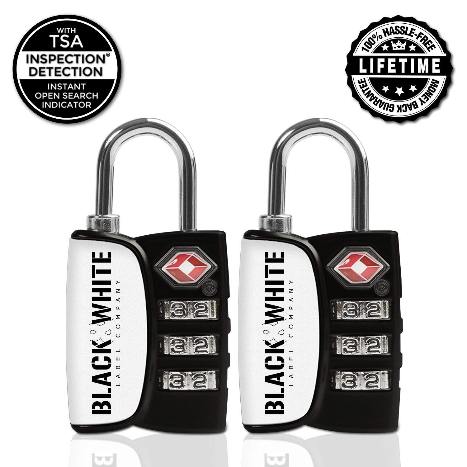 Black and White TSA Logo - TSA Lock 3 Digit Combination Travel Luggage Lock TSA Approved Locks ...