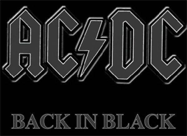 Black and White TSA Logo - AC / DC Rock Group Back In Black Logo T-Shirt | Starbase Atlanta