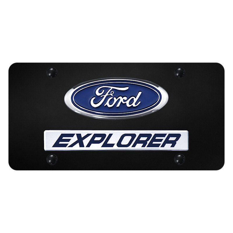 Ford Explorer Logo - Autogold® Plate with 3D Chrome Explorer Logo and Ford Emblem