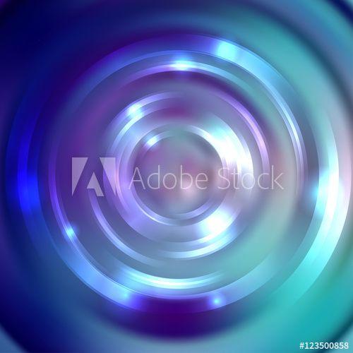 Blue Purple Circle Logo - Vector round frame. Shining circle banner. Glowing spiral. Vector ...