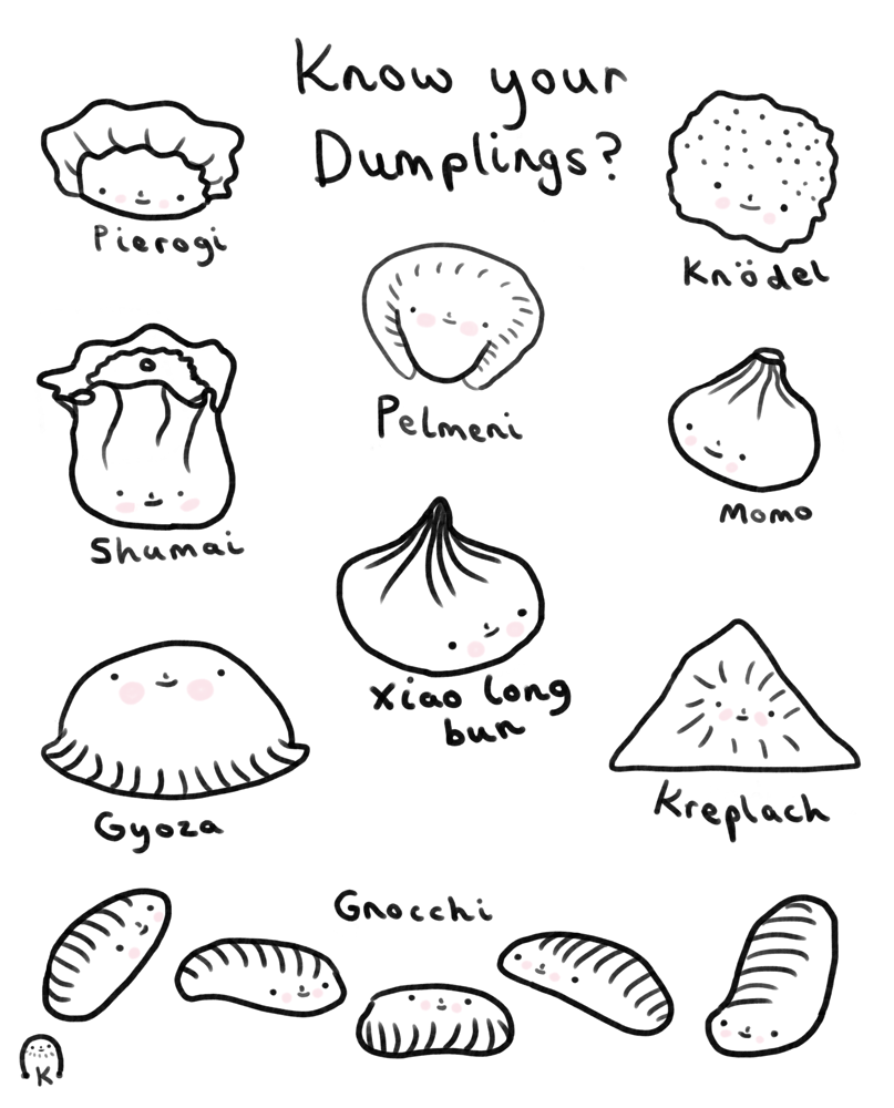 Cutie Food Logo - Dumplings - Kerris Ganeson | Logo design | Dumplings, Food ...